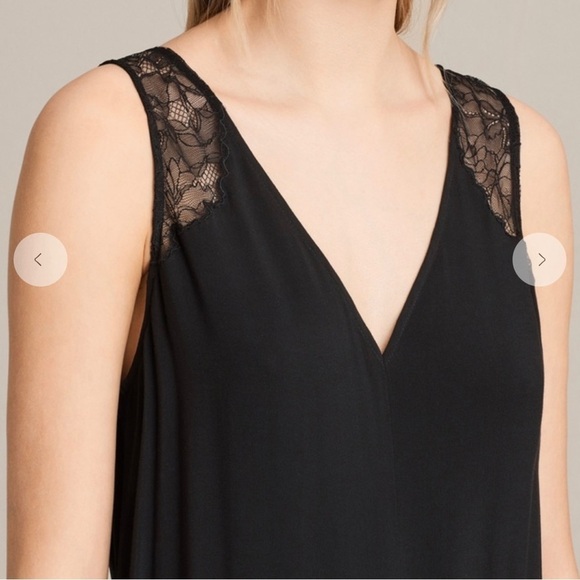 AllSaints black Cate wide leg jumpsuit size small 100% Rayon - Picture 4 of 15